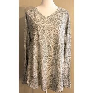 PERUVIAN CONNECTION 100% Pima Cotton Mandala Floral Print‎ Tee Size XL